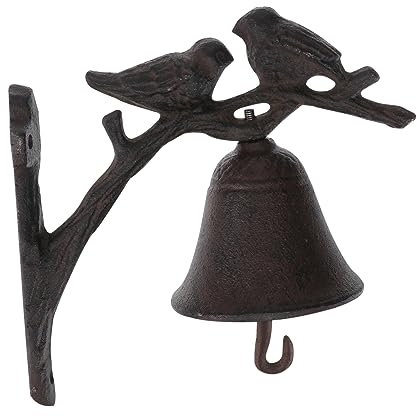 SHINEOFI Gusseisen Wand Glocke Vintage Türklingel Handkurbelglocke Für Innen Und Außen Wandmontage Gartentürklingel Love Birds Türklingel