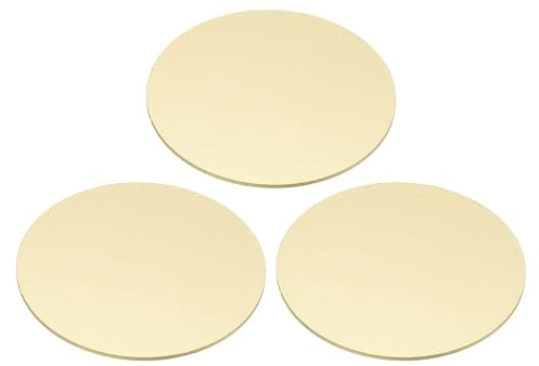 PATIKIL 3 Stück Metallstanzrohlinge, 60mm Runde Stanznamensschilder Rohlinge Metallplatte Scheibe Kreis Für Laser Gravur Stanzung Hundemarken Schlüsselanhänger, 1.2mm Dick, Messington | Gravur Rohlinge, Messing Anhänger Zum Gravieren, Metall-Stempelrohlinge, für Schmuckherstellung und Halsketten