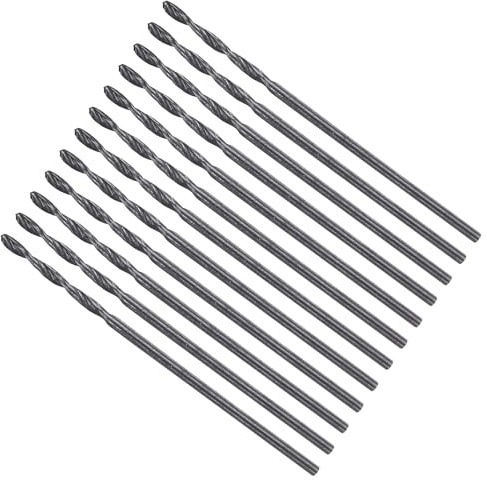 METALLIXITY 12pz Punta da Trapano 0,8mm Acciaio ad Alta Velocità 4241 HSS | Gambo Dritto, Nitruro Nero, 118°, per Legno Plastica Ferro Rame Alluminio Metallo Morbido Basso