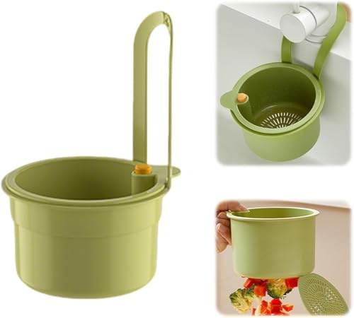 Abflusskorb Abflussregal Küchenspüle Korb aus Kunststoff Multifunktionaler Verstellbarer Abflusskorb Spüle Abfluss Regal Runder Spüle Sieb Korb Für Gemüse Obst Küche Sieb Teesieb (Grün)