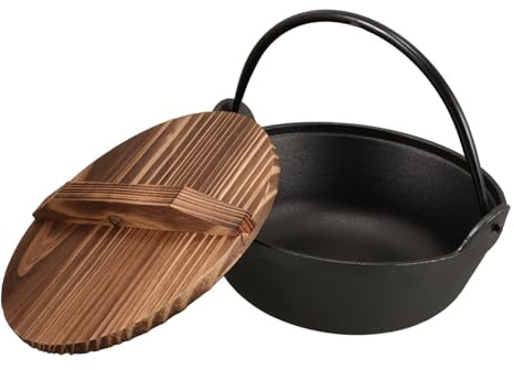 Toyvian Olla de Hierro Fundido Japonesa para Cocinar al Aire Olla Colgante Recubrimiento Batería de Cocina para Camping y Reuniones Familiares