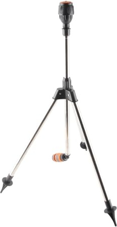 Keenso Automatic Rotating Irrigation Sprinkler, Adjustable Cover, Easy to Use Tripod Sprinkler Set for Lawn, Nursery, Grass Watering, Stainless Steel, ABS