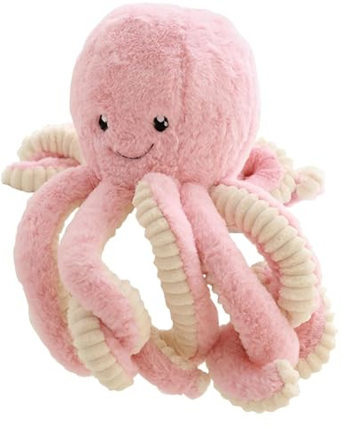 YQYCE 18 cm Pinkes Octopus Kuscheltier, Weiches Plüschtier, Weiches Meeresplüschtier, Beruhigendes Spielzeug Mit Sensorischer Förderung, Geburtstage