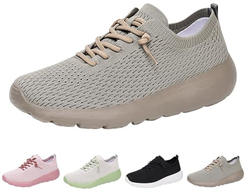 Generiska barfotaskor kvinnor män slip-on sneakers mesh andas träningsskor lätta bekväma bekväma breda sportskor breda fötter löparskor sportskor trekkingskor, kaffe, 41 EU