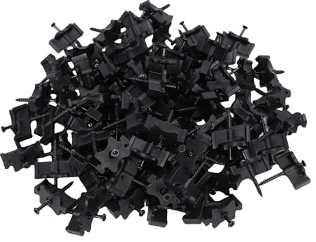 Spacnana 100 Piezas de Sujetadores de Cubierta Compuestos, Sujetadores Ocultos Compuestos, Clips de Plástico para Tablas de Terraza, Clips de Terraza con Tornillos de Acero Inoxidable,