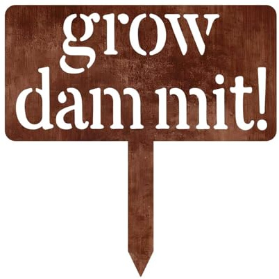 Vintage-Retro-Pflanzenschilder, humorvolle Gartenmarkierungspfähle, 250 g, dekorativ, wasserdicht, Pflanzgefäßschilder, Metall-Gartendekoration für Gewächshaus, Balkon, Hinterhof, Rasentöpfe, Terrasse