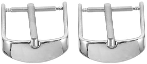 MOKKHNB Fibbia in Acciaio Inox 16Mm 2 Pezzi, Chiusura per Cinturini Orologi da Polso, Accessori Ricambio per Cinturini Smartwatch e Pelle