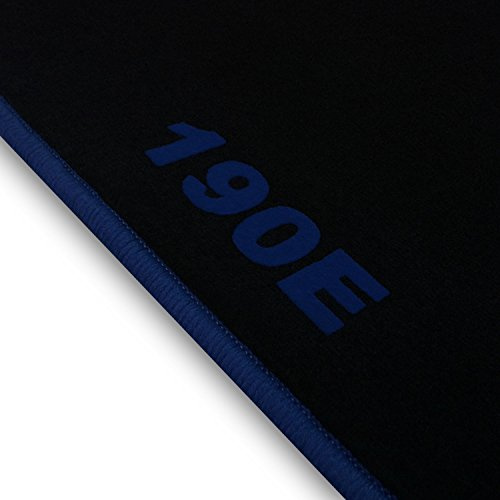 online-fussmatten OFM190E0004 190-Line Velours Auto Fußmatten, 190E Druck und Rand in Dunkelblau