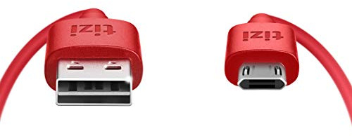 tizi flip – Micro-USB (1m, rot), Daten- und Ladekabel mit doppelseitigen, reversiblen Steckern. Beide Stecker USB-A- und Micro sind beidseitig steckbar. Kabel mit umkehrbaren Micro-USB-Anschlüssen.