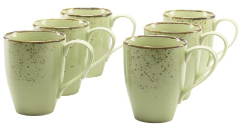 Creatable, 22053, Serie Nature Collection, 6-teiliges Geschirrset für 6 Personen, Kaffeebecher aus Steinzeug, spülmaschinen- und mikrowellengeeignet, Qualitätsproduktion