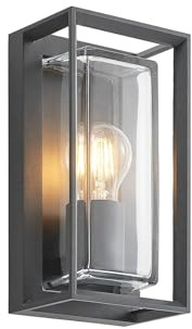 Arcchio Outdoor Wall Light Ismera dimmable (Modern) in Black Made of Aluminium (1 Light Source, E27) from wall lamp for Exterior/Interior Walls House Terrace und Balcony