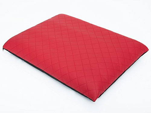 PillowPrim Hundekissen Elite Matratze Hundebett Hundesofa Hundekorb Hundecouch Tierbett Weich Haustierbett XL 74x50 cm Rot Öko-Leder