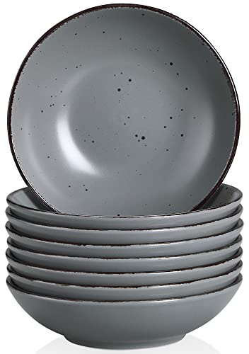 vancasso Suppenteller Steingut, MODA 8-teiliges Tiefteller Set, Pastateller, Nudelschalen, Suppenschalen, Salatschale, 800ml