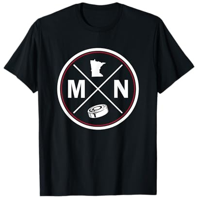 Classic Minnesota Hockey MN Outline T-Shirt