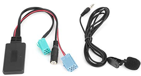 Akozon Adattatore Audio Bluetooth per Auto, Cavo Audio Bluetooth a 6 Pin Adattatore AUX-IN per Autoradio Con Microfono Misura per/Espace/