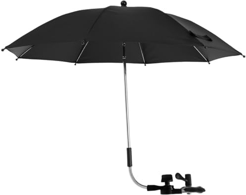 Paraguas universal anti UV 50+, parasol para cochecito de bebé, universal, paraguas de cochecito con pinza ajustable y brazo ajustable, sombrilla para cochecito de bebé, comodidad al aire libre,