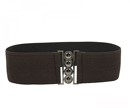 CHANYI Gürtel für Damen Kleid Frauen Hüftgurt Wide Elastic Cinch Korsett Bund Mode Korean Solid Color Silber Metall Schnalle Stoff Cummerbunds Strap