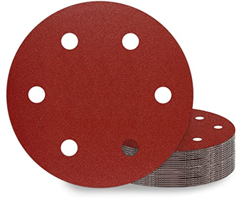 KONGMING Schleifpapier 225mm Klett 25 Stück 6 Loch Körnung P150 für Trockenbauschleifer Schleifgiraffe langhalsschleifer