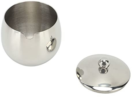 Tarro de Especias Grande de Acero Inoxidable para Azucarero con Tapa de Almacenamiento, Tarro de Especias de Acero Inoxidable para Almacenamiento de Sal, Dulces, café, (Plata)