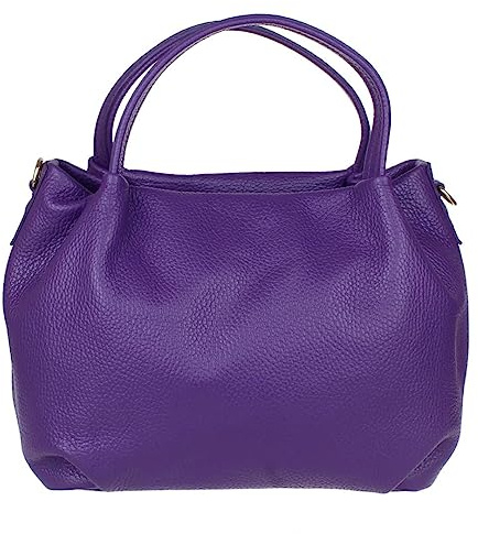 Girly Handbags Femme Sac à main seau en cuir véritable pour femme Violet Foncé