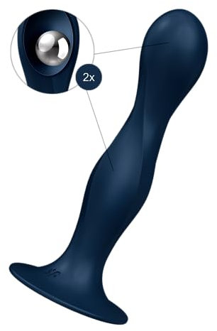 Satisfyer Double Ball-R Dildo Vibro Massager | Sex Toy Clitoridei Femminili | Vibratore Anale Vaginale | Silicone medico e impermeabile (IPX7) | Struttura ritorta | Plug Anale Femminili
