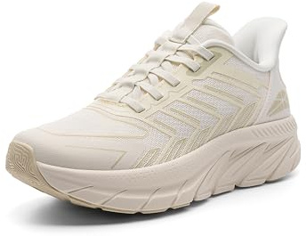 ALLSWIFIT Women's Slip On Walking Shoes Running Comfortable Tennis Breathable Non Slip Athletic Gym Workout Cross Training Fashion Sneakers,Size 7,Ivory,SARR034W