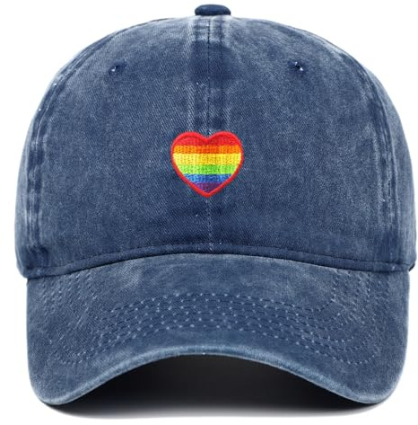 TRIXES Denim Regenbogen Kappe – Hut mit Denim-Effekt – Perfekt für LGBTQIA2S+ – Zeigen Sie Unterstützung & Vielfalt, Schwarz, 1–2