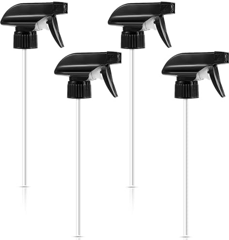 Tyqour 4pcs Plastic Spray Bottle Nozzle Replacement Spray Nozzle Replacement with Mist Stream Sprayer Fit 28-410 16oz/32oz Bottles for Home Kitchen Garden Office