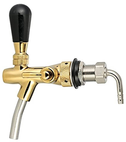 BUUNHI Heimbrausystem G5/8 Shank Bierzapfhahn Home Brew Fass mit Ball Lock Disconnect Strohhalm bierbrauset(Adjustable Flows1)