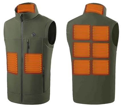 ZEZKT Chaleco calefactable para hombre y mujer chaleco calefactor eléctrico eléctrico (sin batería) Adecuado Hombres y Mujeres Caza Pesca Esquiar Calefactor 9 Zonas temperatura opcional Caza Escalada