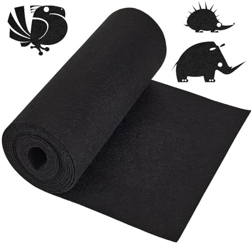 XTUDOU® Filzrolle Filzstoff, Filz Meterware, Polyester Filz, Filzrolle Schwarz für DIY Bastelfilz Patchwork Filzunterlage Nähen(30cm×300cm×3 mm)