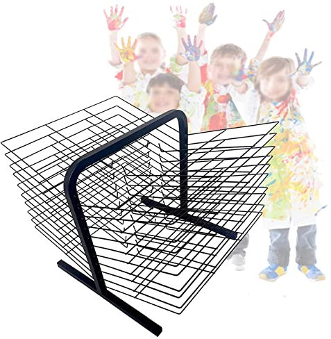Kunst-Trockenständer für Kinder, Schreibtisch-Trockenständer für A3/A4-Papier, solide Metallkonstruktion, langlebiges Design, ideal für Heimstudio, 20 Etagen für reichlich Stauraum