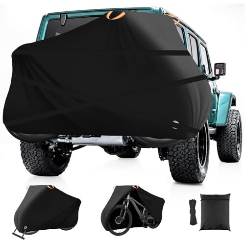 SIRUITON Copribici Trasporto 1-3 Bici, Tessuto Oxford 420D Impermeabile con Cinghie e Borsa, per Portabici Posteriore Auto (Nero, Adatto a 3 bicicletta)