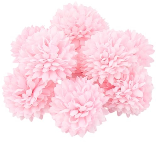 CREATCABIN 20 pieza de Flores de Crisantemo Rosa Perla para Decoración, Pequeñas Flores Artificiales, Flores Falsas, Flores Realistas para Decoración de Bodas, Fiestas En el Jardín, Arreglos Florales,