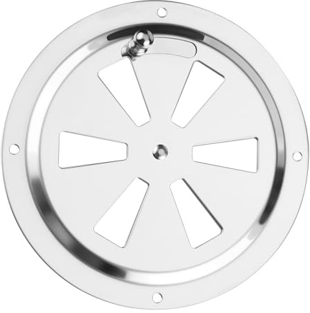 Lüftungsrosette, Edelstahl Lüftungsgitter Verschließbar | 125mm Runde Kiemenblech Lüftungsrosette für Smoker, Boot, Camper, Haus