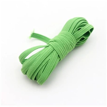HUIJIQX - Cinta elástica de goma de 6 mm para costura doméstica (5 m, 10 m, 20 m, 40 m, 90 m), color verde fruta, 10 metros