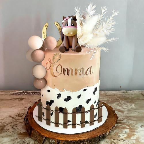 JeVenis Horse Cake Decoration Cowgirl Cake Topper Girls Horse Party Decorations Horse Racing for Western Cowgirl Birthday Baby Shower