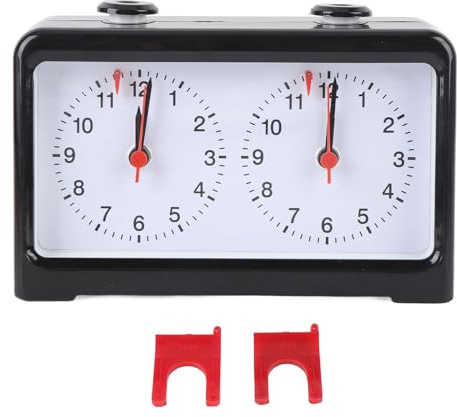 ZAWELIYO Reloj de Ajedrez, Temporizador Clásico de Reloj de Ajedrez, Diseño de Base Estable, Reloj de Ajedrez Analógico de Movimiento de Cuarzo de Alta Precisión, con Estética, para