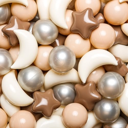 Ball Pit Balls Stars Moon Shapes Plastic Playballs Toddlers Coffee 100pcs