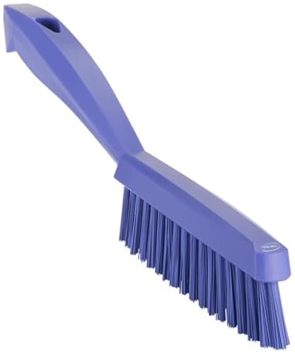 Vikan 41958 Slim, Stiff Bristles, Washing/Sweeping, Hand Brush, Fabric, Upholstery, Carpet, 300mm Purple