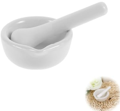 Will LIke Sets mörser mit stößel Mortar with Pestle, Small Porcelain Mortar Pestle Set Ceramic Small Herb Bowl Pesto Kitchen Mortar Geeignet für Haushalt und Labor（80mm）