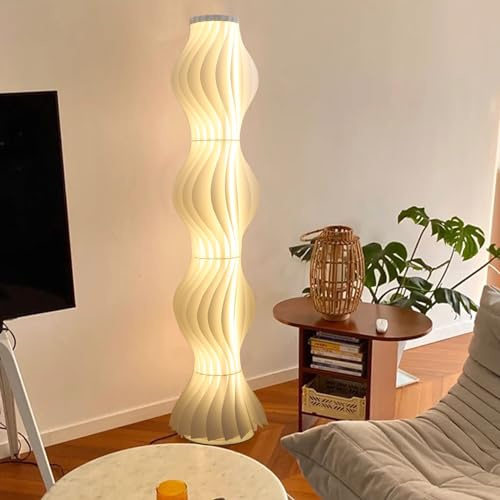 Vrygle Hög golvlampa: modern konstnärlig kjol tre färgtemperatur dimbar LED-golvlampa, golvlampa vardagsrum med akrylskärm lämplig för vardagsrum, sovrum, kontor