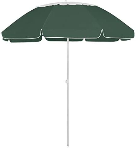 Parasol de plage vert 300 cm - Protection solaire en polyester - Pour terrasse extérieure - Avec fonction basculante - Protection solaire - Voile d'ombrage pour l'extérieur