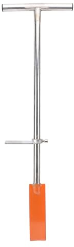 SIXRUN Pelle Bêche en Acier Inoxydable, Revêtement Brillant Anti-Rouille, Manche en T avec Pédale Réglable pour Jardinage, et Aménagement Paysager