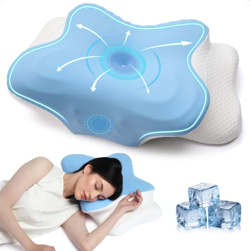 AmzHandler Memory Foam Cooling Pillow, Cervical Neck Pillow for Pain Relief