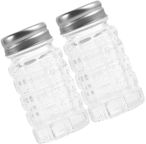 TOYANDONA Lot de 2 Bouteilles d'Assaisonnement en Verre Cylindriques, Flacons à Épices Réutilisables Bouchon Inox, Faciles à Nettoyer, pour Saupoudrer Sel et Poivre Cuisine