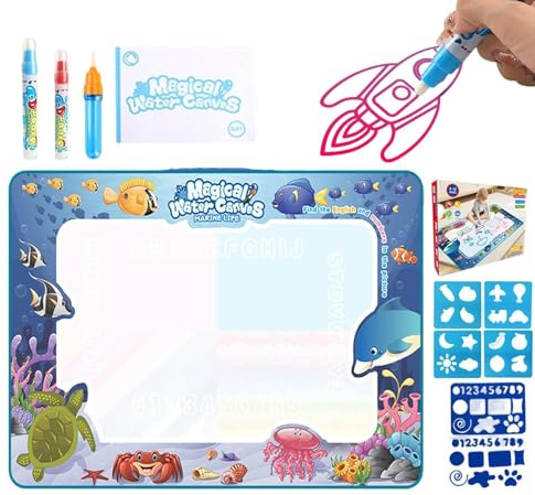 Nudorpn Alfombrilla de pintura al agua, pizarra de aprendizaje reutilizable, libro de colorear con agua, regalo para niñas, niños, Navidad, Pascua, cumpleaños, como relleno de calcetín