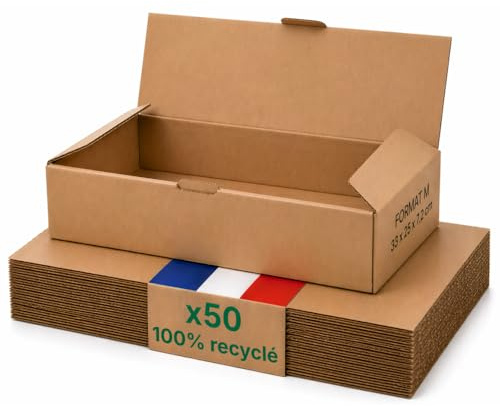 Confezione da 50 – 33 x 25 x 7 cm – Rinforzato – libri, vestiti, fumetti – Life Pack