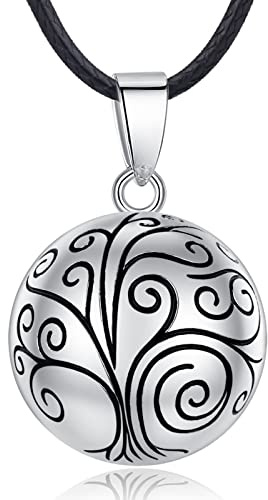 EUDORA Harmony Ball Vintage Bisuteria Collares, Llamador de Angeles Embarazada, Colgantes Primer Embarazo Mamá Regalos Originales para Mujer Hermana, 114,3cm