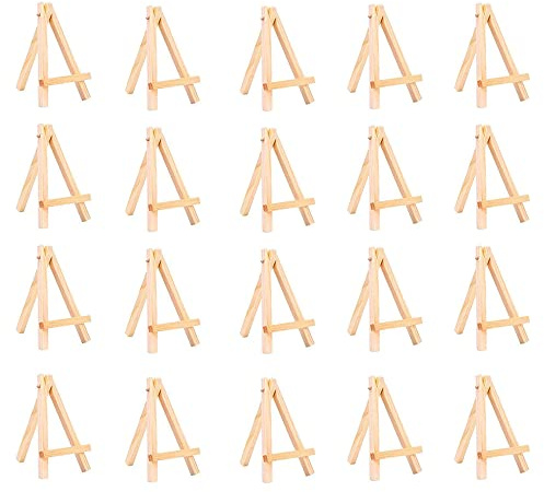 20 Pezzi Cavalletto Treppiede Legno, Mini Disegno Cavalletto Legno, Piccolo Legno Cavalletto, Mini Tavolo Cavalletto Legno, Adatta per La Decorazione della Tavola di Compleanno Battesimo di Nozze